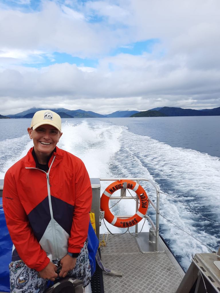Artist on boat